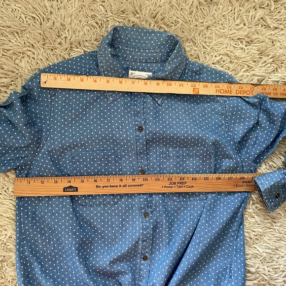 Style & Co Roll Sleeve Tie Front Shirt in Chambray spot print - Picture 3 of 11